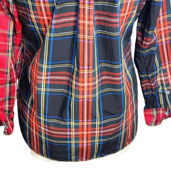 J. Crew Classic Fit Button Up Shirt Mixed Stewart Tartan Plaid Women's Size 6 - Picture 9 of 15